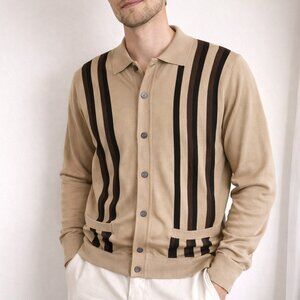 Todd Snyder Mens Medium Long Sleeve Silk Blend Knit Cardigan Sweater MOD Retro